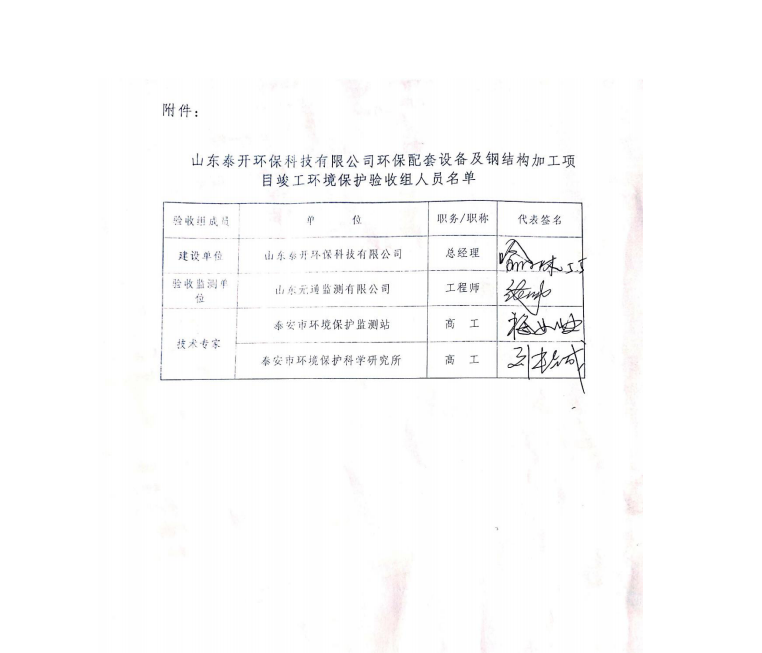 泰開環(huán)?？萍伎⒐きh(huán)境保護(hù)驗(yàn)收?qǐng)?bào)告
